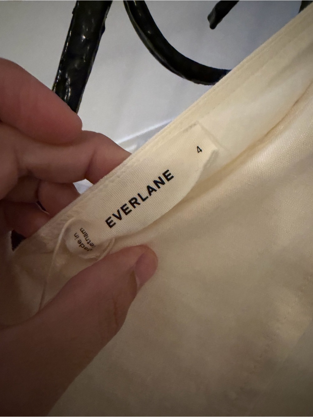 Everlane V-Neck Sleeveless Midi Dress in Cream - Picture 5 of 7